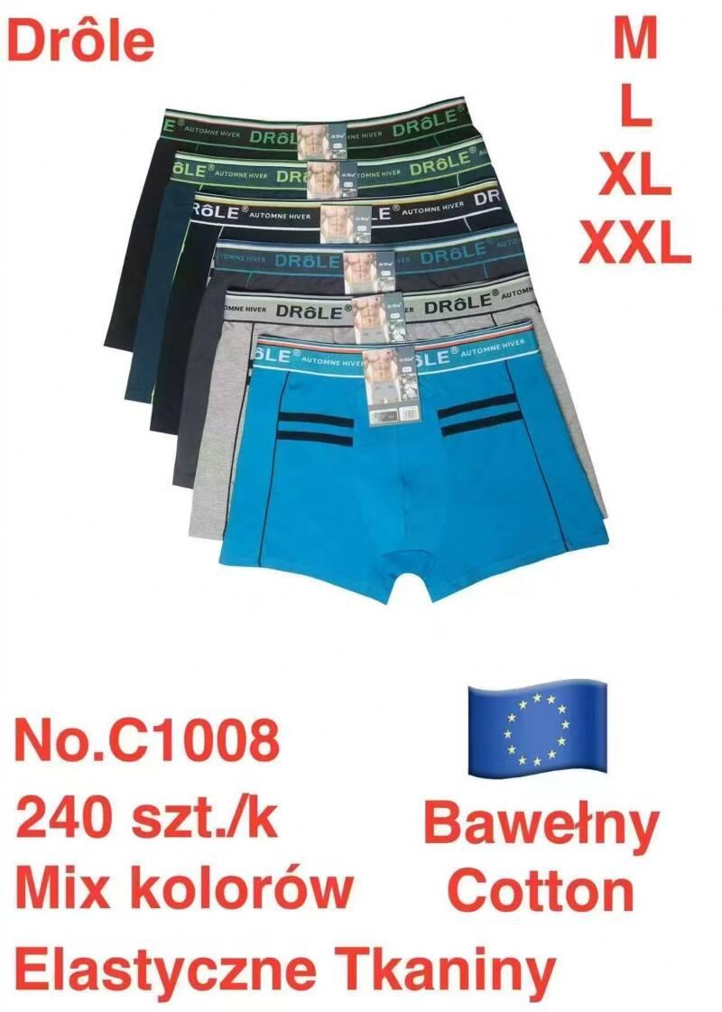 Bokserki męskie Roz M-2XL, Mix kolor Paczka 24 szt